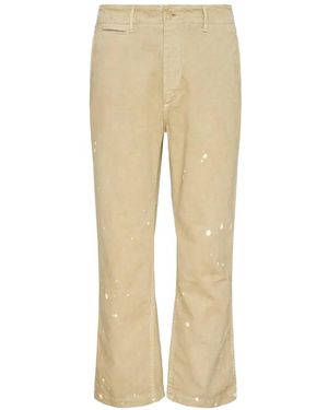 AURALEE Garment-Dyed Paint-Splatter Trousers - Natural