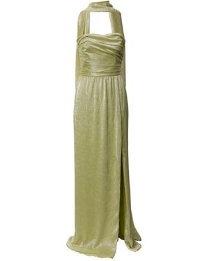 Lita Couture Thais Scarf-Detail Maxi Dress - Green