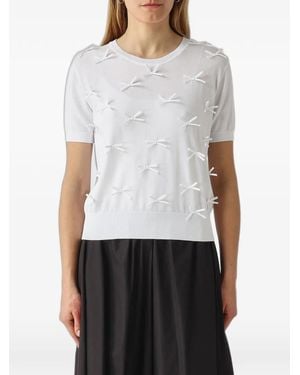 MEIMEIJ Bow-Embellished T-Shirt - White