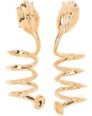 Chloé Spiral Flower-Motif Earrings - Metallic