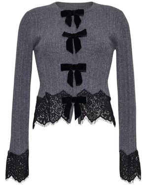 Cara Cara Veda Lace-Trimmed Cardigan - Blue