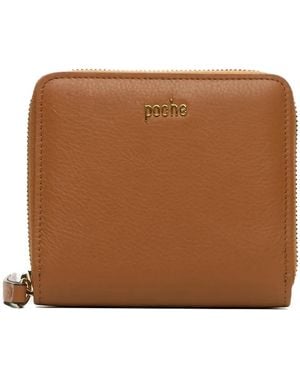 Poche Paris Zip-Around Leather Wallet - Brown