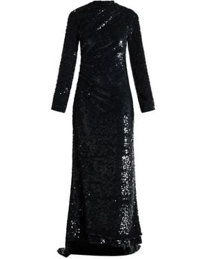 ilta Adeline Sequin Open-Back Maxi Dress - Black