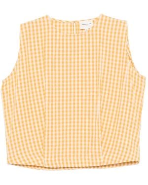 MAISON 123 Doree Gingham Sleeveless Top - Blue
