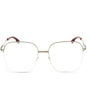 Ic! Berlin Square-Frame Geometric-Arm Glasses - Natural