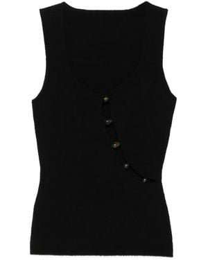SIR. Beaded Cut-Out Tank Top - Black
