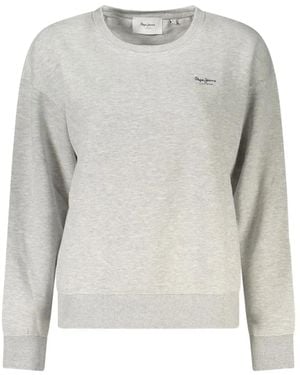 Pepe Jeans Crew-Neck Logo-Print Sweater - Gray