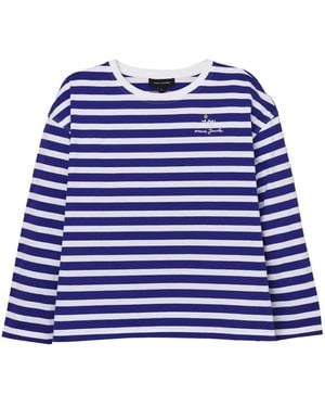 Marc Jacobs Haut Rayé À Patch Fleurs - Bleu