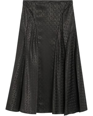 Fendi Ff-Jacquard Midi Skirt - Black