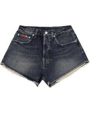 Martine Rose Short En Jean À Bords Francs - Blue