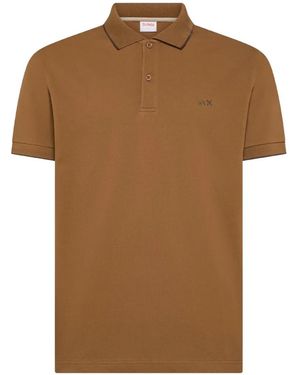 Sun 68 Logo-Embroidered Polo Shirt - Brown