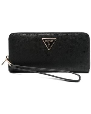 Guess Maxi Laurel Logo-Plaque Wallet - Black