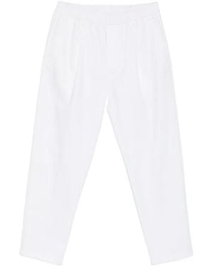 Eleventy Pleated Elasticated-Waist Pants - White