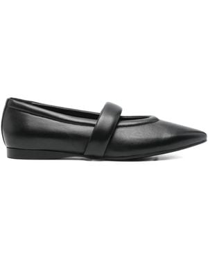 Evaluna Pointed-Toe Ballet Flats - Black