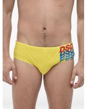 DSquared² Bañador Con Logo Estampado - Amarillo