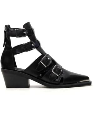 Free People Helen Buckle-Fastening Leather Boots - Black