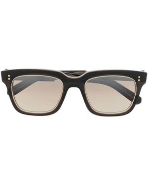 Garrett Leight Metallic-Trim Rectangular-Frame Sunglasses - Brown