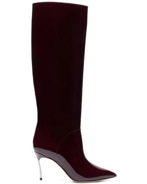 Casadei Bottes Blade À Fini Verni - Rouge