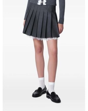 Self-Portrait Pleated Mini Skirt - Black