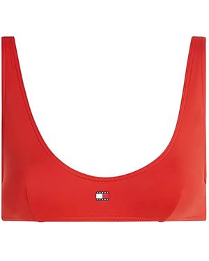 Tommy Hilfiger Top de bikini con logo estampado - Rojo