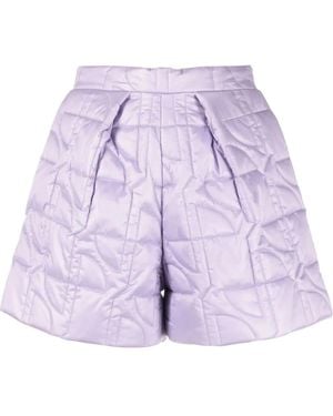 Patou Quilted-Effect Shorts - Purple