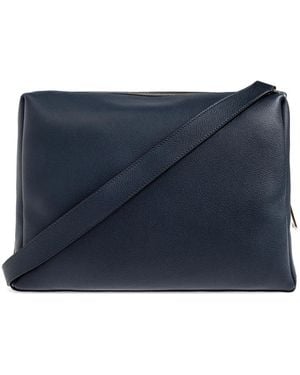 Fendi Large Lui Pebbled Leather Messenger Bag - Blue
