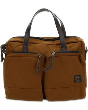 Filson Flap Strap Cotton Twill Shoulder Bag - Brown
