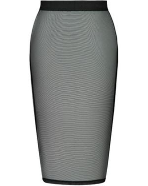 Bordelle Zenna Mesh Pencil Skirt - Gray
