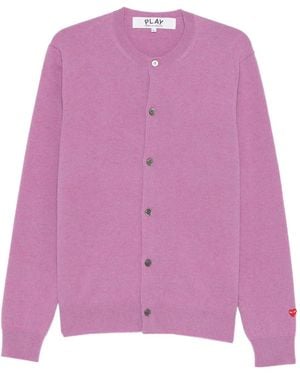 COMME DES GARÇONS PLAY Round-Neck Emblem Cardigan - Purple