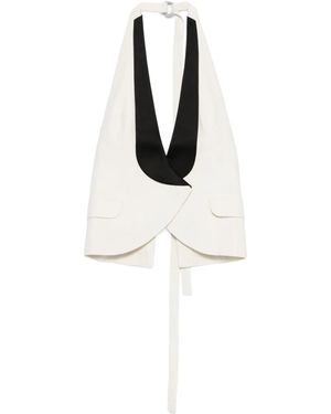 Christopher Esber Canotta Con Scollo All'Americana - Bianco