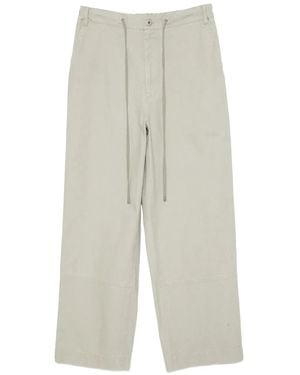 Low Classic Washed Cotton Trousers - White