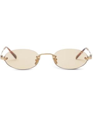 Miu Miu Logo-Plaque Rimless Sunglasses - Natural