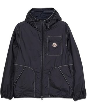 Moncler Contrast-Stitch Jacket - Blue