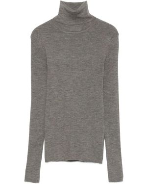 P.A.R.O.S.H. High-Neck Ribbed Jumper - Grey
