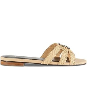 Patrizia Pepe Raffia Flat Sandals - Natural