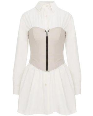 Hamza Robe-Corset Maris À Fermeture Zippée - White