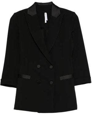 Imperial Double-Breasted Collared Blazer - Black