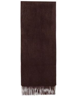 N.Peal Cashmere Woven Fringed Scarf - Brown