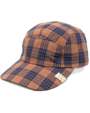 Visvim Plaid-check santome cap - Naranja