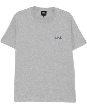 A.P.C. Camiseta Con Logo Estampado - Gris