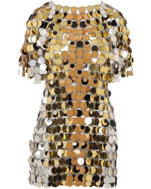 Rabanne Minikleid mit Kettengeflecht-Verzierung - Mettallic