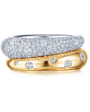 Kwiat 18Kt And Cobblestone Diamond Double Band Ring - Metallic