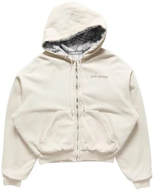 Acne Studios Fleece Hoodie With Logo - White