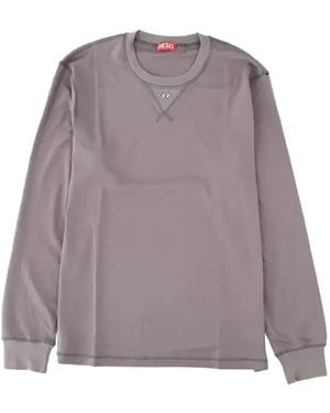 DIESEL Logo-Plaque Long-Sleeved Jumper - Purple