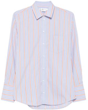 Victoria Beckham Striped Cotton Long-Sleeve Shirt - White