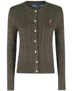 Polo Ralph Lauren Crewneck Cable-Knit Cardigan - Green