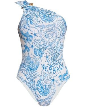 Versace ワンショルダー水着 - ブルー