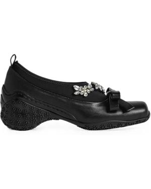 Simone Rocha Pearl-Embellished Bow Court Shoes - Black