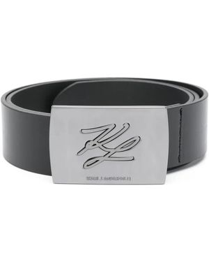 Karl Lagerfeld レザーベルト - グレー