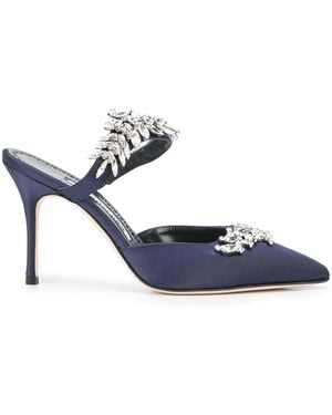 Manolo Blahnik Lurum Mules 90Mm - Blau